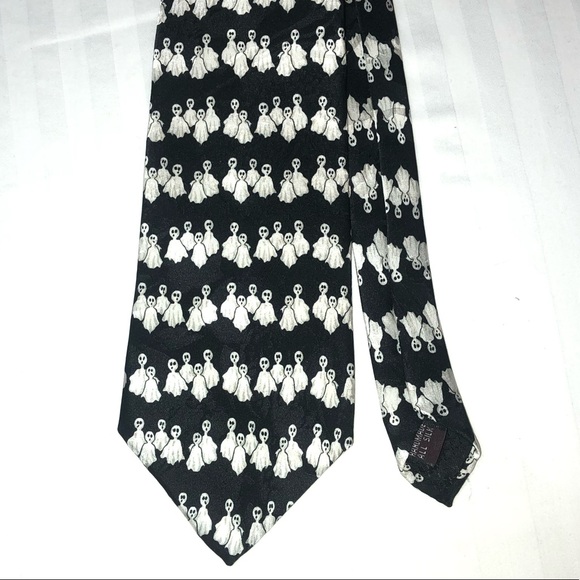 Vintage Museum Artifacts Ghost Halloween Tie - Picture 4 of 5